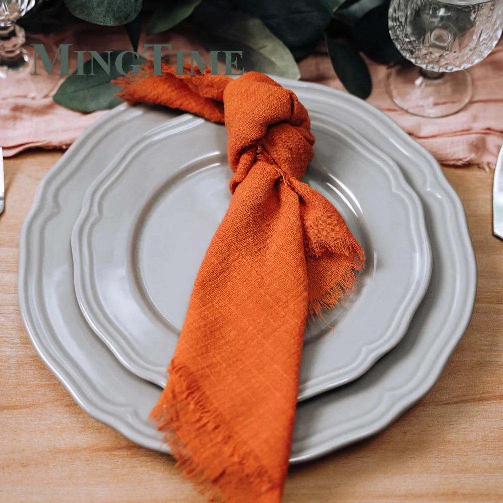 Napkin Cotton Cloth 41*41cm Rustic Gauze Hanky Tea Towel Dining Place Mats Wedding Supplies Linen Home Table Decor