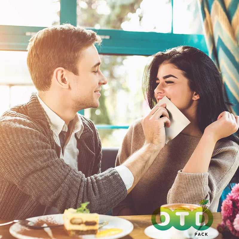 100% Compostable and Eco-friendly Paper Dinner Napkins Perfect for Everyday Dinning,Beverages or Cocktail Disposable