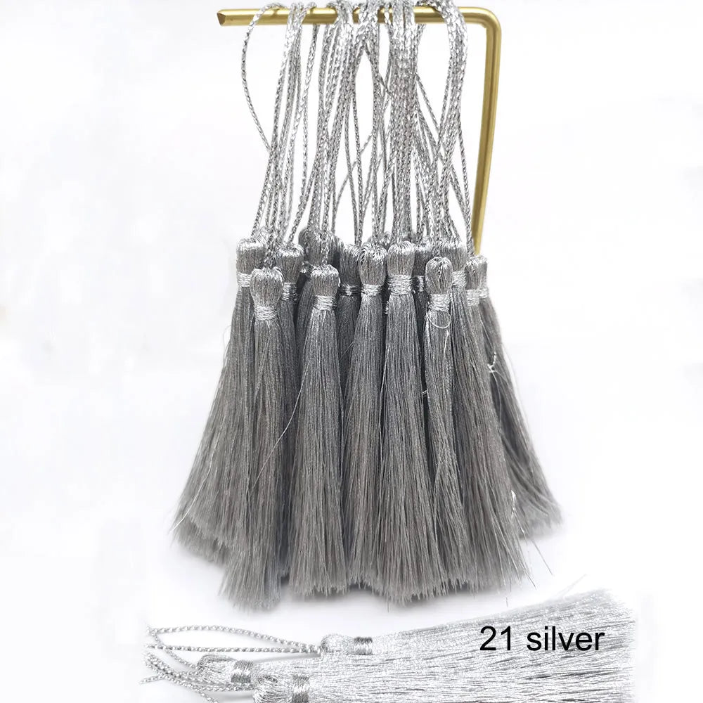 100pcs/lot 13cm Tassel Silk Fringe Silky Floss Bookmark Tassels Mini Tassels For DIY Craft Jewelry Making Souvenir Bookmarks