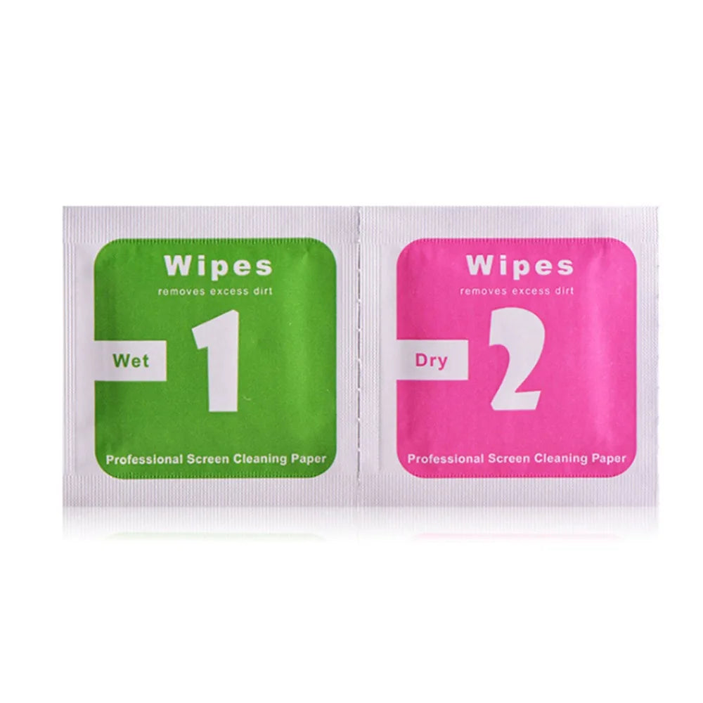 200Pcs Screen Dust Removal Dry Wet Cleaning Wipes Paper Alcohol for iPhone 16 15 Plus 14 13 12 11 Pro Max Glass Dust Absorbor