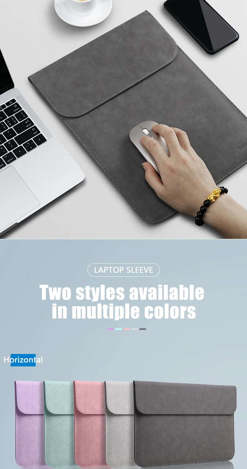 Laptop Sleeve Bag Cases For Macbook Pro Air 13.3 M1 M2 13.6 11 14 16 15 XiaoMi 15.6 Notebook Cover HP Matebook Shell Accessories