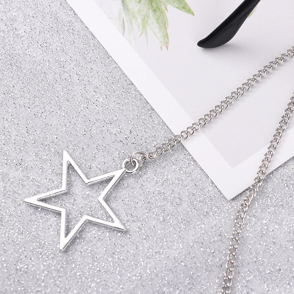 New Fashion Women Eyeglass Chain Hollow Star Pearl Beaded Sunglasses Reading Glasses Lanyard Eyewear Holder Neck Strap Rope