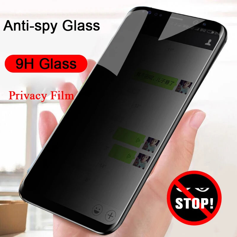 Privacy Tempered Glass for Samsung Galaxy S24 S23 Plus Anti-spy Screen Protector Fingerprint Function for Samsung S22 S26 S25