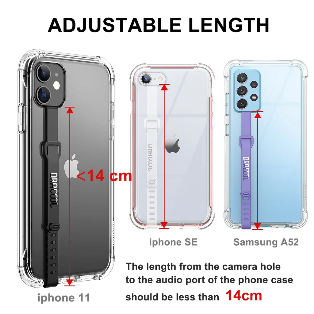 2pcs Soft TPU clear Wristband Hand Band silicone Grip Phone Hand Finger Ring Holder Strap Ropes For Samsung For iPhone kickstand