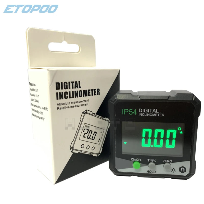 ETOPOO Digital Electronic Level Digital Angle Fnder 4*90 ° Magnetic Inclinometer Protractor Precision Level Box for Woodworking