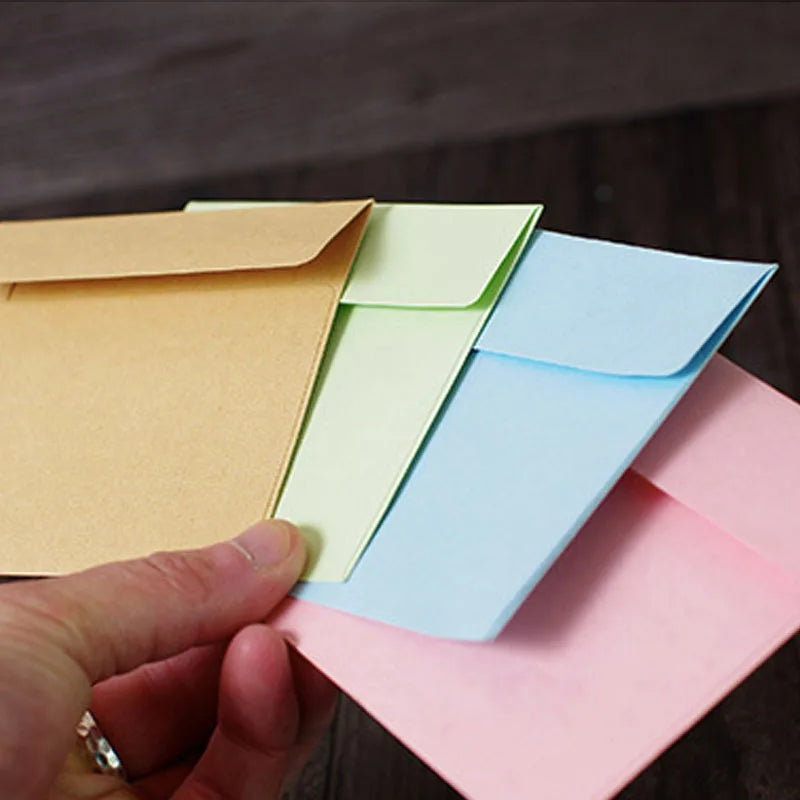 20Piece 10*10cm Square Color Candy Small Envelope DIY Colour Purple/Black/Green/cowhide/yellow/Blue/Pink