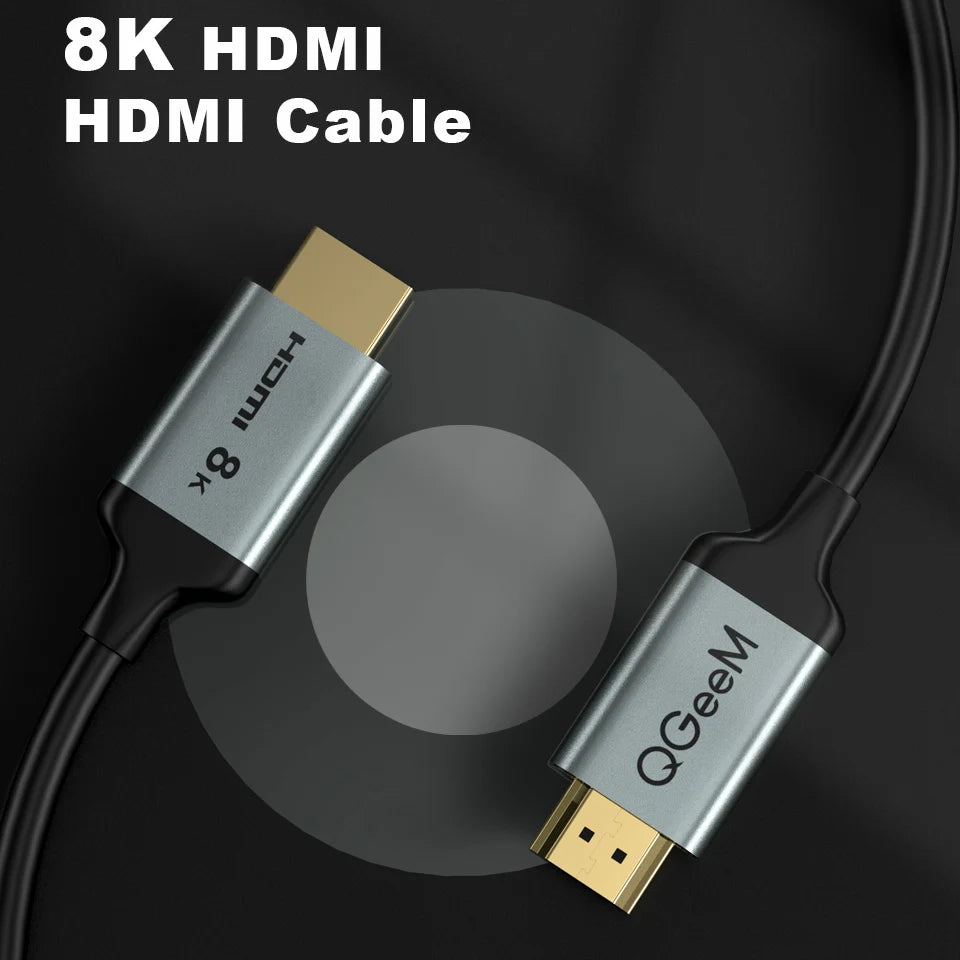 QGeeM 8K HDMI Cable HDMI 2.1 Wire for Xiaomi Xbox Serries X PS5 PS4 Chromebook Laptops 120Hz HDMI Splitter Digital Cable Cord 4K