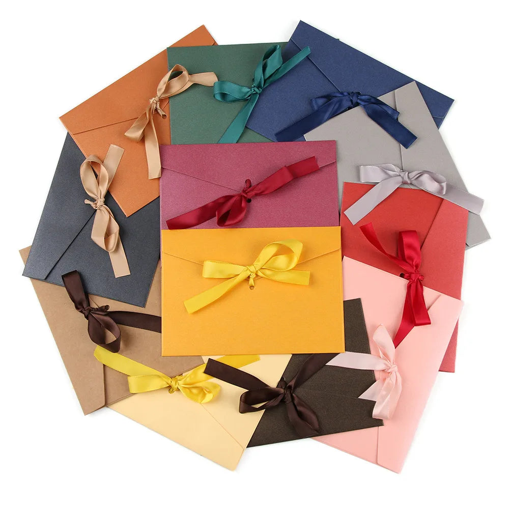 Beautiful Classic Retro Multicolor tie Pearl paper envelopes on Kraft for wedding invitation gift envelope  Greeting Card Bag