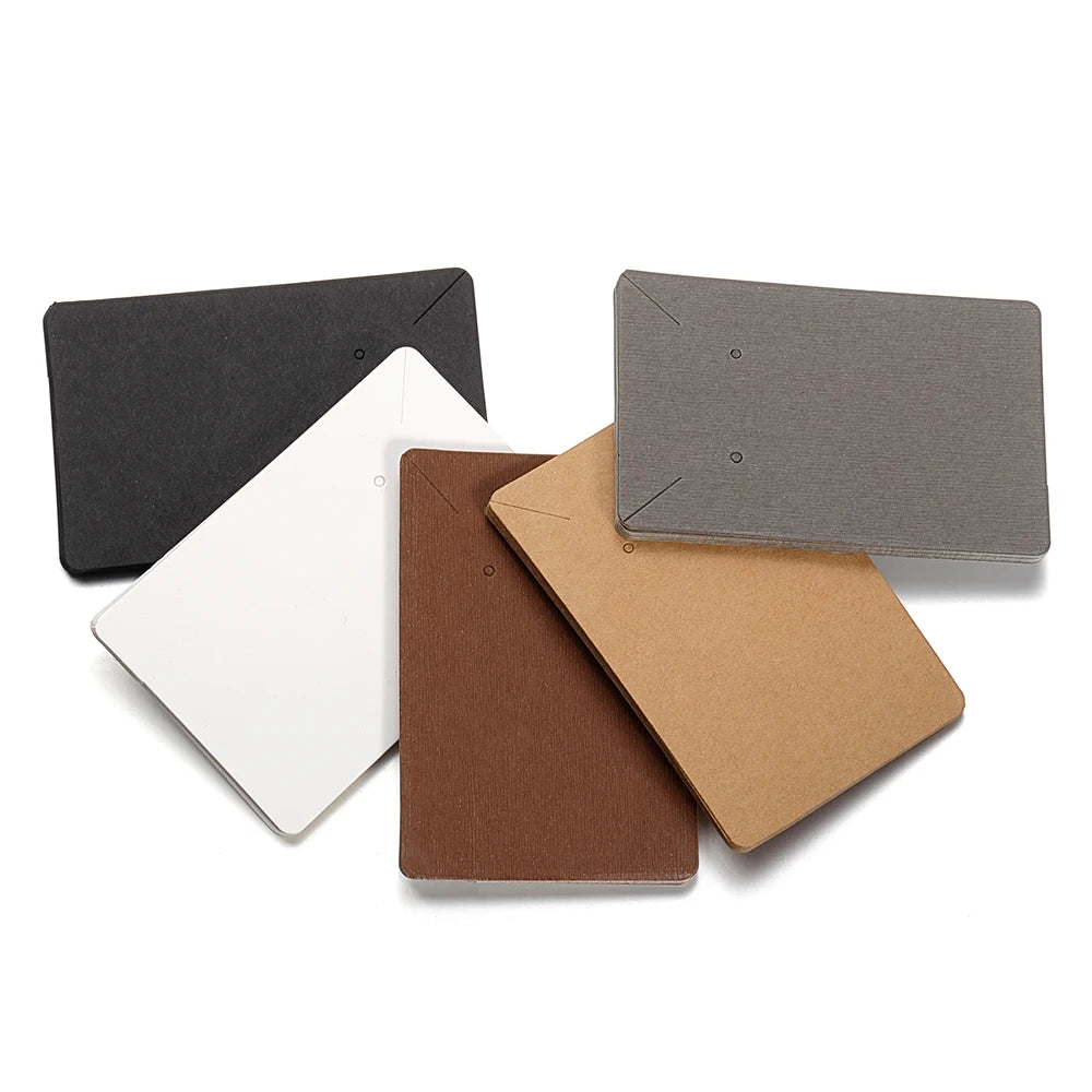 50pcs 6x9cm Earrings Necklaces Display Cards Ear Studs Blank Kraft Paper Card for Jewelry Packaging Hang Price Tag Card Holder