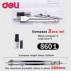 Stainless Steel Multifunctional Drafting Drawing Compass/Lead Core Math Geometry Circles Tool Durable Supplies 8600/8601