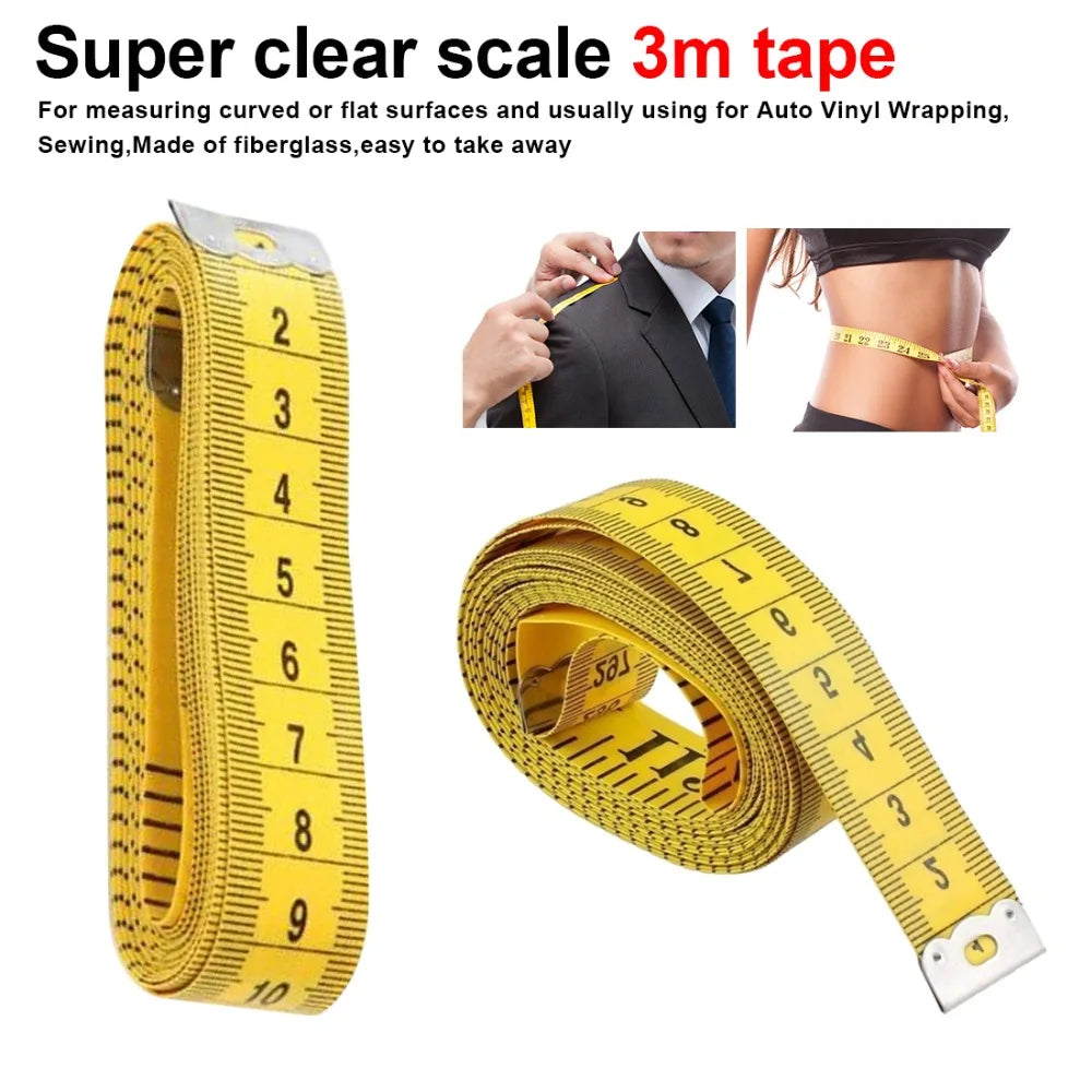 Top Quality Durable Soft Body Measuring Measure Ruler Dressmaking 1.5M 2M 3 Meter 300 CM Sewing Tailor Tape