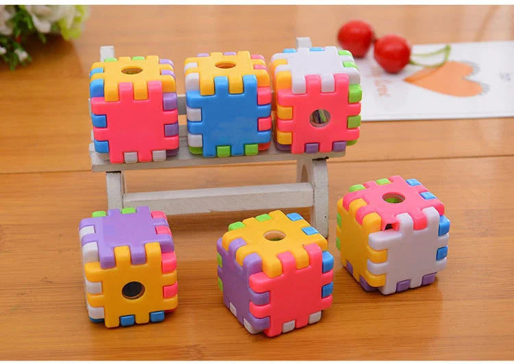 Kawaii Creative Blocks Pencil Sharpener Stationery School Office Supplies Novelty Gift Cube Funny