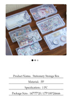 1 PC Stationery Stickers Plastic Storage Box Organizer Container Art Tool Case for Craft Desktop