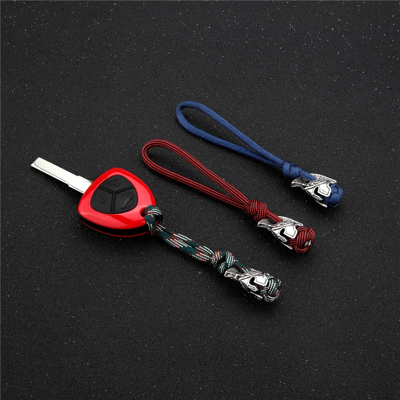 Supretu Men Vikings Lanyard Keychain Spartan Warrior Accessories Woven Rope Knife Car Keyring Handmade Bag Pendant Jewelery Gift