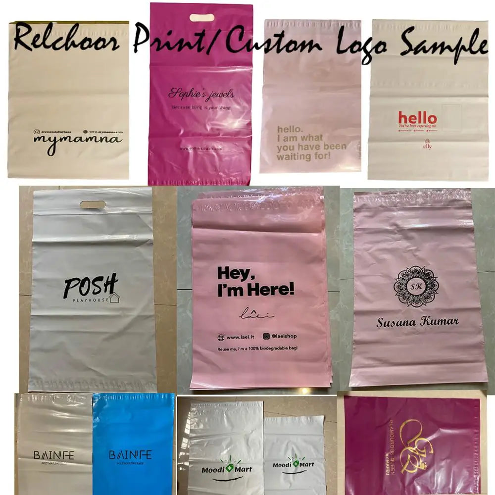 50Pcs Pink Poly Mailer Shipping Bags Waterproof Mailing Envelopes Self Seal Post Transport Bags Thicken Courier Bag 16 Sizes