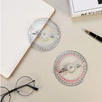 All Circular 10cm Plastic 360 Degree Pointer Protractor Ruler Angle Finder Swing Arm For School Office Supplies