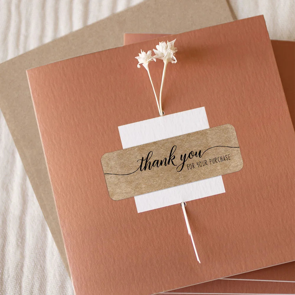 120Pcs/roll Thank You For Your Order Stickers Pink Labels For Envelope Sealing For Small Business Decor Sticker Stationery