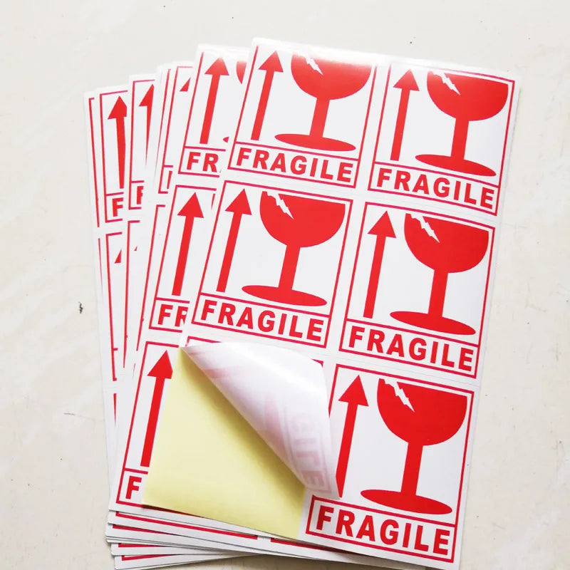 120pcs 80*90mm Warning Shipping Label Fragile Products Box Sticker