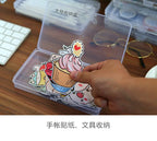 1 PC Stationery Stickers Plastic Storage Box Organizer Container Art Tool Case for Craft Desktop