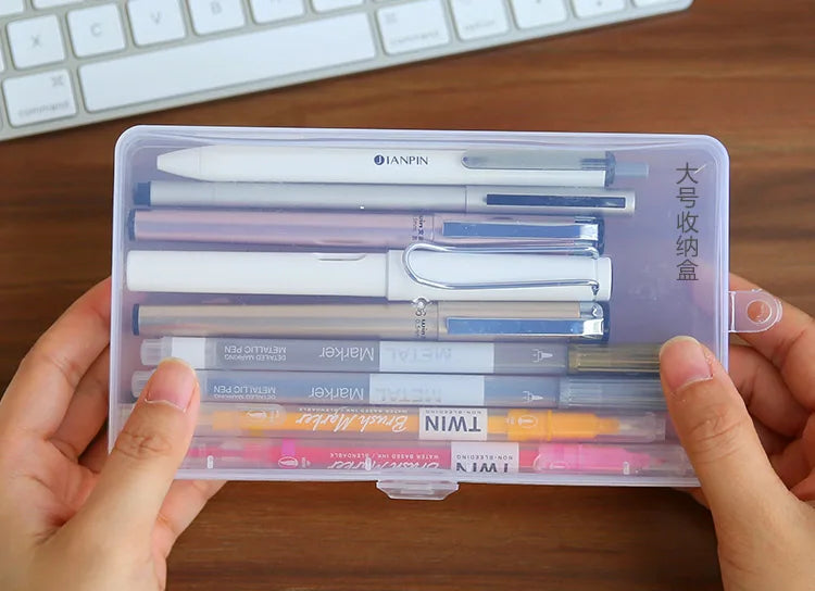 1 PC Stationery Stickers Plastic Storage Box Organizer Container Art Tool Case for Craft Desktop