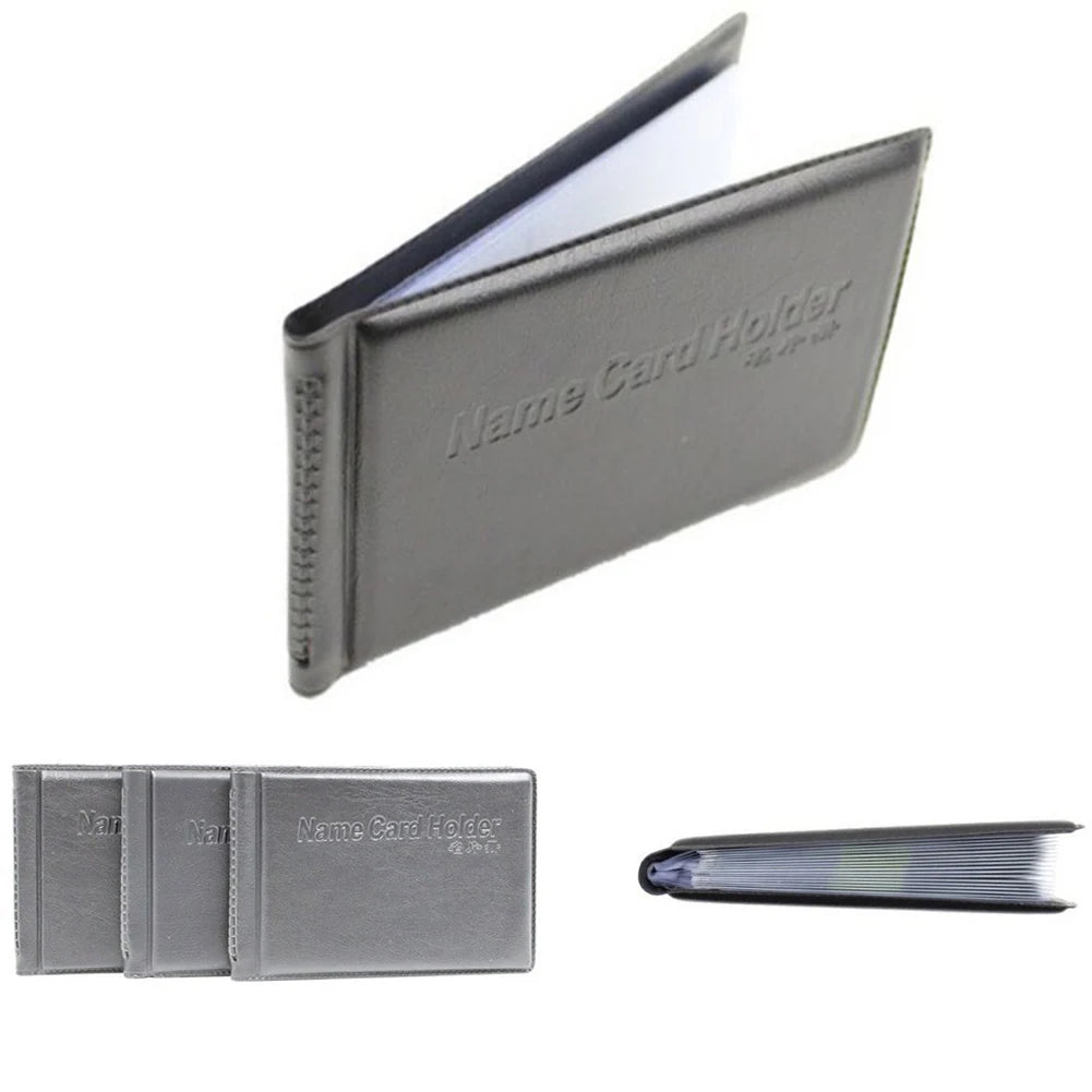 PU Leather 40Cards/20 pocket ID Credit Card Holder Book Case Keeper Organizer Passport Credit Card Case Business Men Vintage Bag