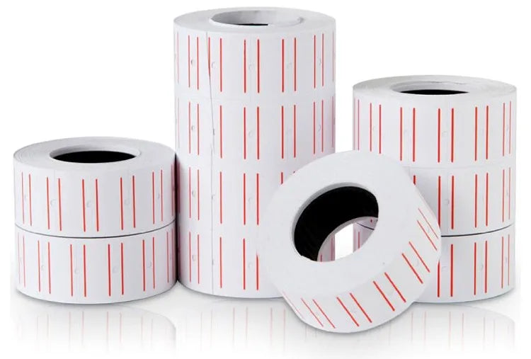 Retail 1 Roll 500PCS White Adhesive Price Tag Paper Price label Mark Sticker for MX-5500 Price Tag Gun lableller
