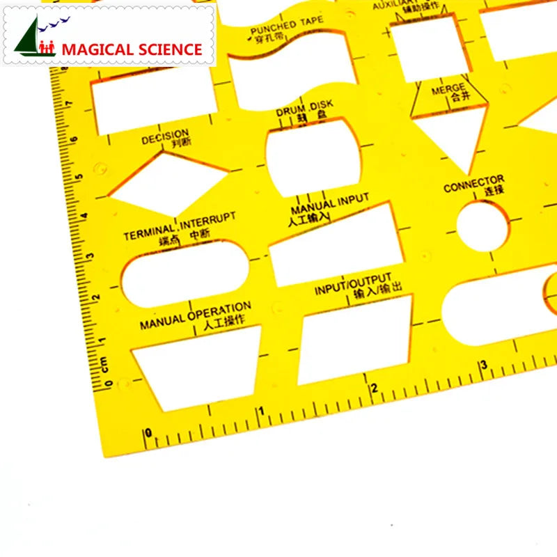Flowchart Drawing Template K plastic Flexible Professional network flow chart symbols ruler for students JSH4351