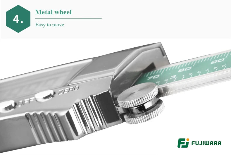 FUJIWARA Digital Display Stainless Steel Calipers 0-150mm 1/64 Fraction/MM/Inch LCD Electronic Vernier Caliper IP54 Waterproof