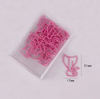10pcs/lot Pink Series Kawaii Animal Cat Heart Shape Paper Clip Metal Bookmark Decorative Memo Clips Stationery