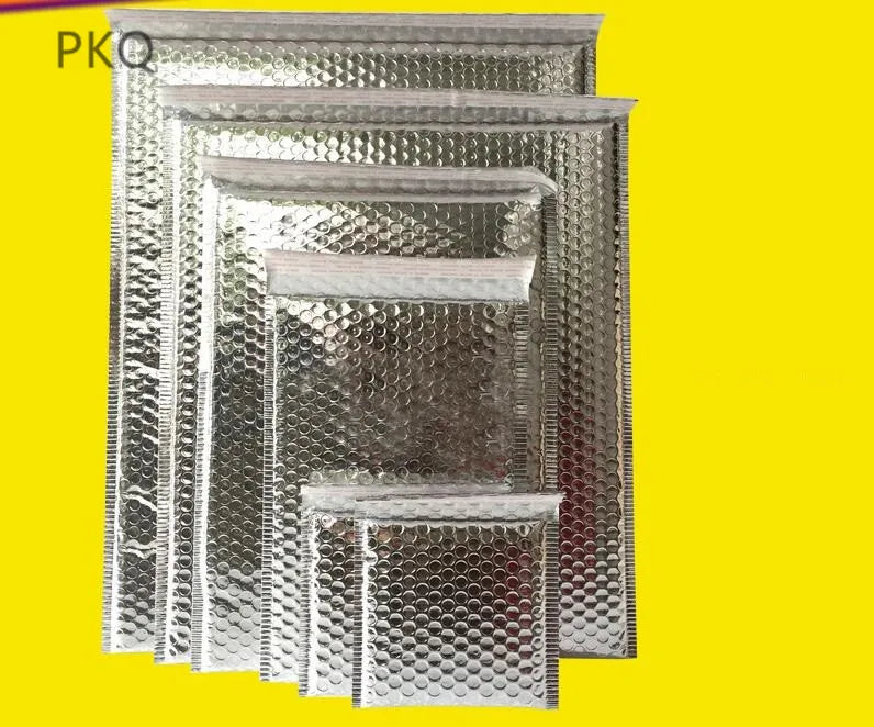 50Pcs/Lot 11x13cm Sliver Aluminum Bubble Shipping Bag Padded Envelopes Bubble Mailer Bag Aluminum Foil Gift Bag Packing Wrap