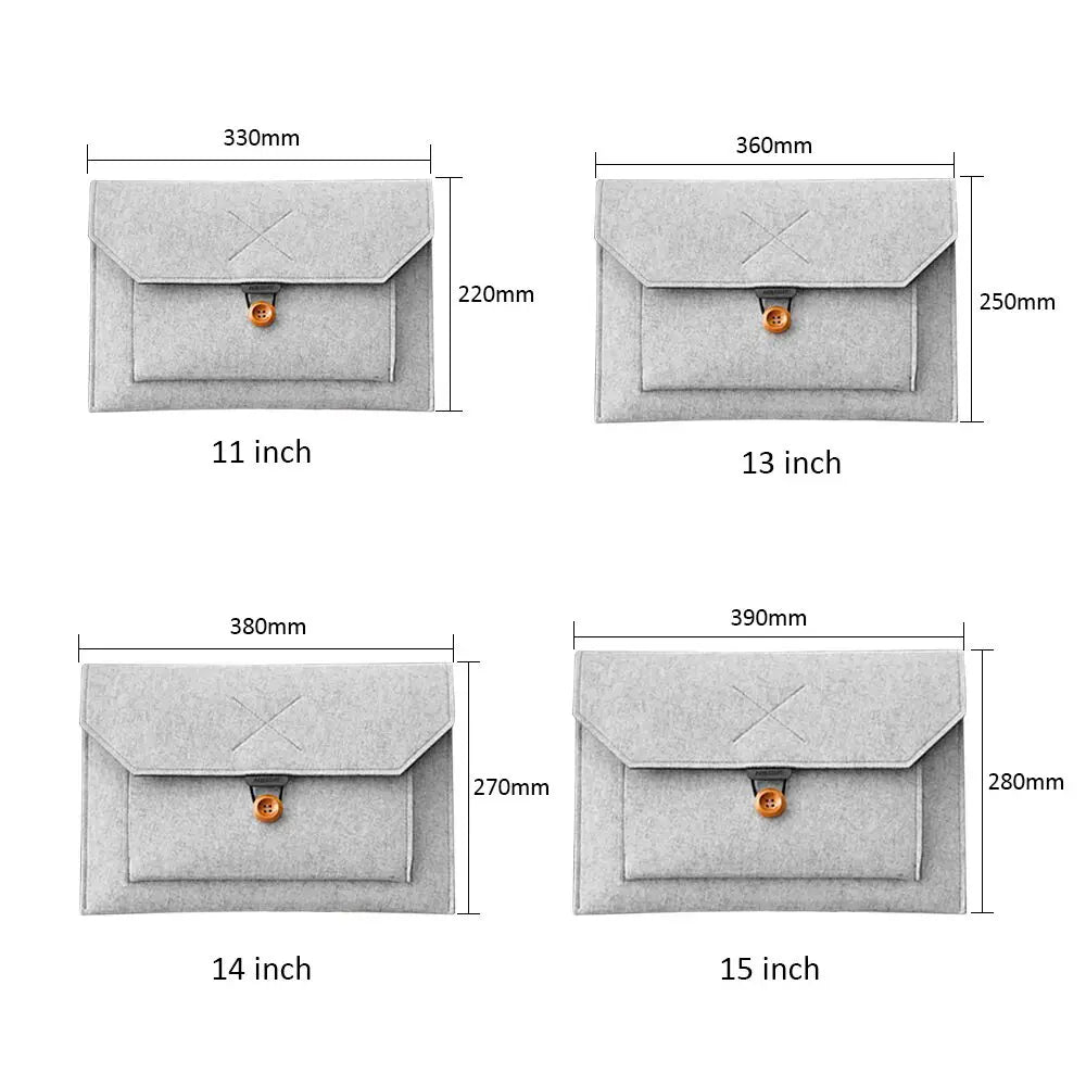 11.6/13/14/15"Laptop Sleeve Felt Ultralight Notebook Tablet Pad Case Multi-pocket Pouch Bag Briefcases for Apple Macbook/ Asus