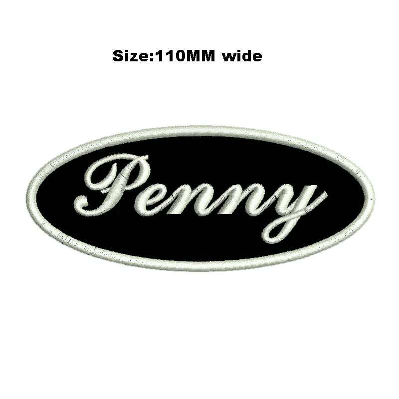 Custom Embroidered Name Patch 110MM Wide Biker Motorcycle Badge Tag Vest Personalized