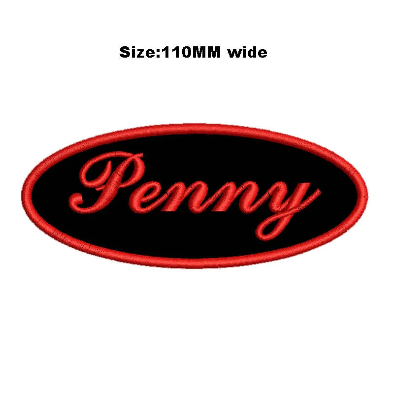 Custom Embroidered Name Patch 110MM Wide Biker Motorcycle Badge Tag Vest Personalized