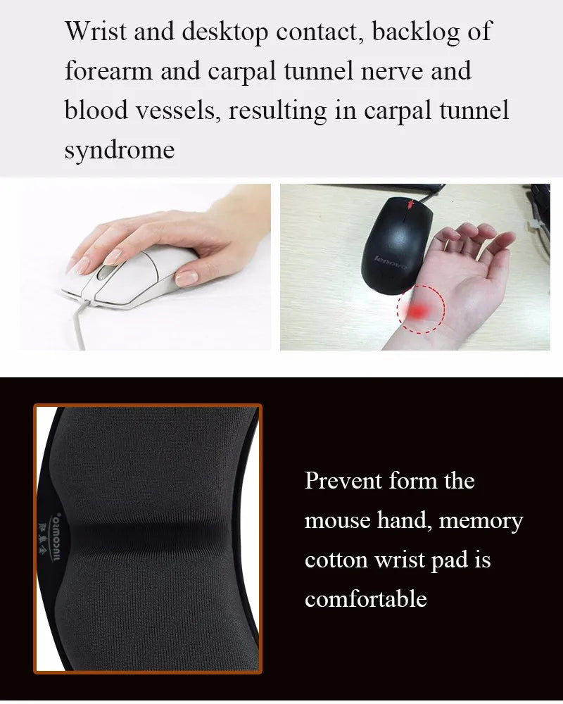 Anti-skid Memory Foam Mouse Pad Mousepad Support Wrist Rest Mat Ergonomic Office Healthy Mouse Pad for Computer Laptop Desktop