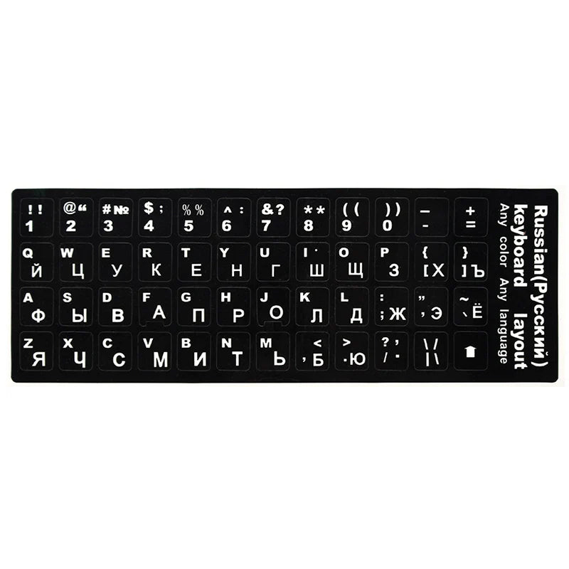 Keyboard Skin Fashion Keyboard Key Sticker Label Many Language Russian Arabic Spanish German French for 10-17 Inch Laptop