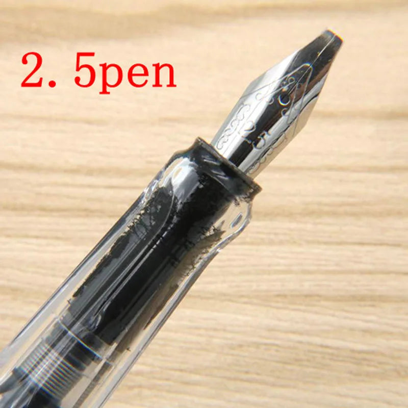 1pc Duckbill Gothic parallel Fountain Pen transparent white art Flat Tip School Student Office Gifts Stationery ink pens