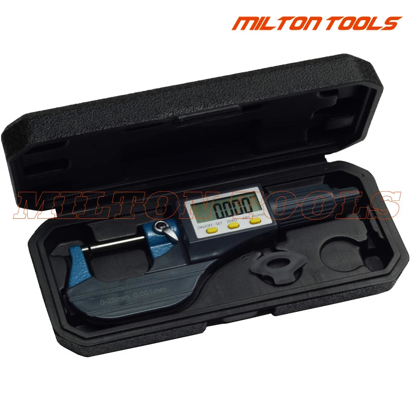 IP54 0.001mm Electronic Outside Micrometer 0-25mm Digital Micrometer Caliper Gauge Meter Micrometer Carbide Tip Measure Tools