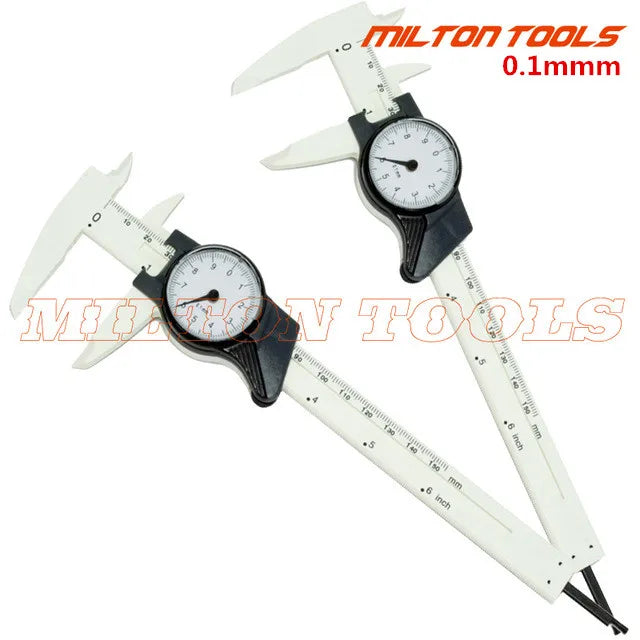 0-150MM 6inch Pure Plastic Vernier Caliper with Dial Plastic Dial Caliper Gauge Digital Caliper Micrometer Thickness Gauge