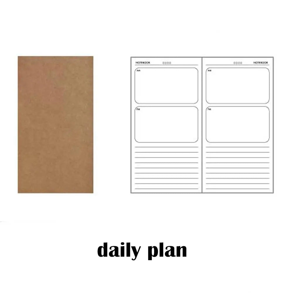 1PC Refillable Paper Traveler's Notebook Filler Papers Journal Dairy Inserts Refill leather notebook blank line kraft