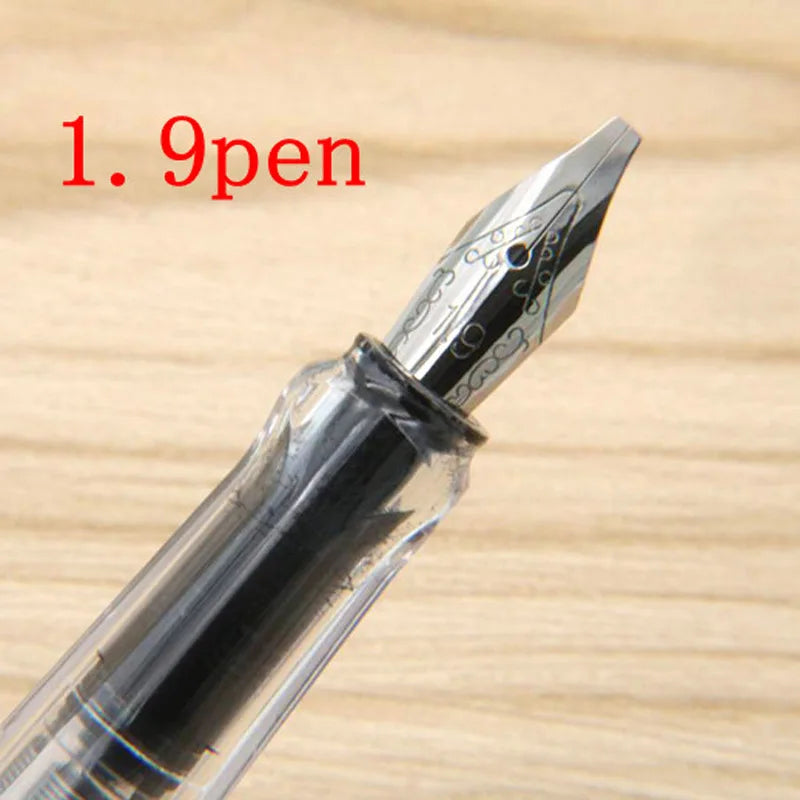 1pc Duckbill Gothic parallel Fountain Pen transparent white art Flat Tip School Student Office Gifts Stationery ink pens