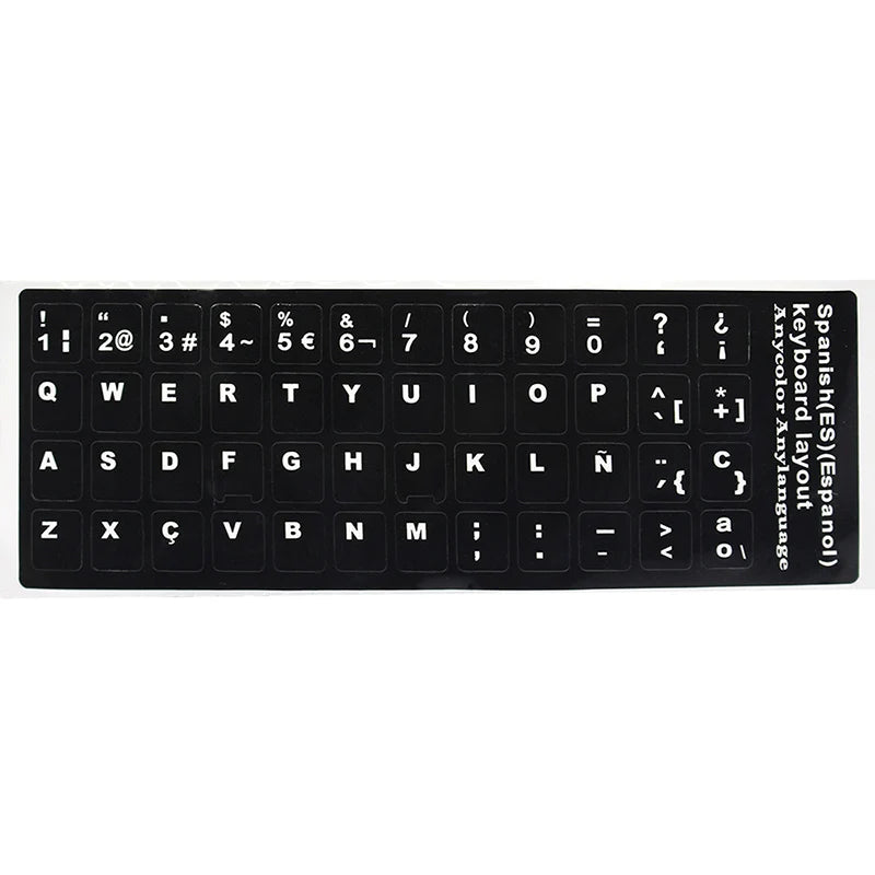 Keyboard Skin Fashion Keyboard Key Sticker Label Many Language Russian Arabic Spanish German French for 10-17 Inch Laptop