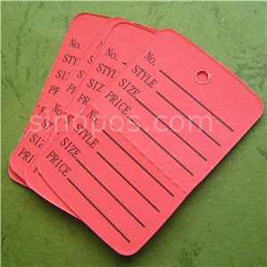 Small Perforated Coupon Price Tags Colorful, consignment shop label hang tag 2-parts stock control ticket inventory garment card