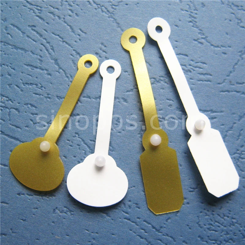 Jewelry Price Tag White PVC Snap Lock, gift packaging label plastic DIY vinyl button fastener bracelet earrings handy ring tags