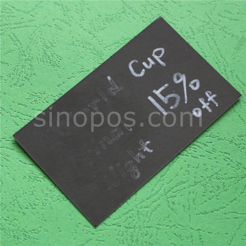 Erasable Black Tags 9cm, bakery snack shop restaurant cafe buffet cake bread food price card blank heavy paper tags label ticket