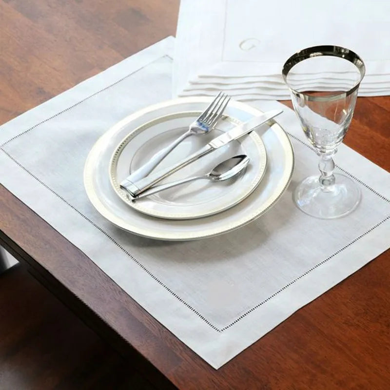 6 Pieces White Hemstitch Napkins Cocktail Napkin For Party Wedding Lace Napkin Table Cloth Linen Napkins Cotton Napkin