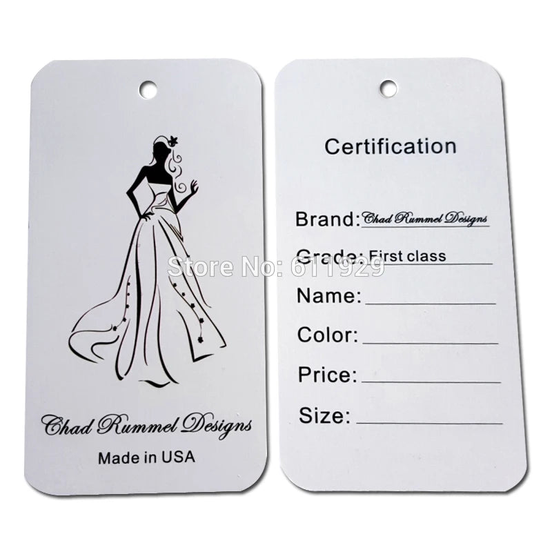 Free Shipping Custom Clothes Paper Hang Tag, Price Tag, Clothing Tag