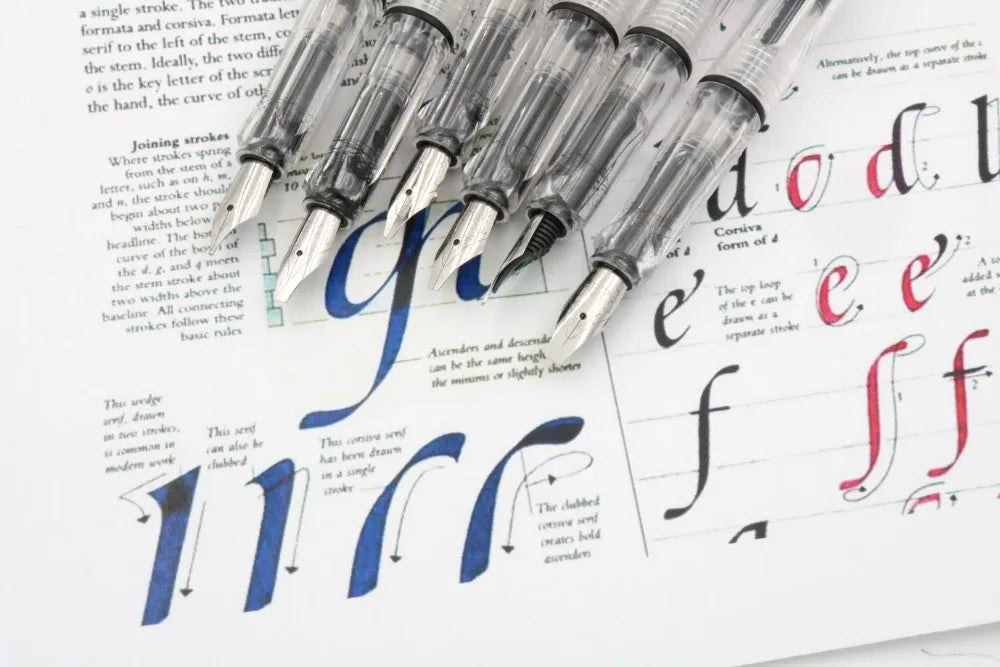 1pc Duckbill Gothic parallel Fountain Pen transparent white art Flat Tip School Student Office Gifts Stationery ink pens