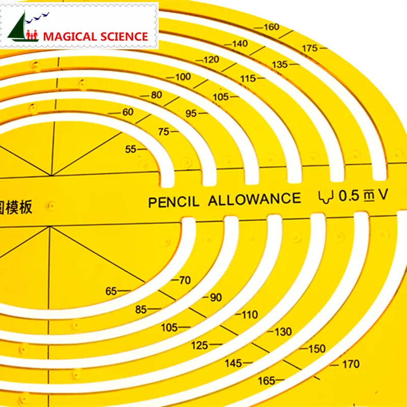 Large oval template big ellipse drawing ruler plastic Semi-elliptical templates for students Flexible JSH4352