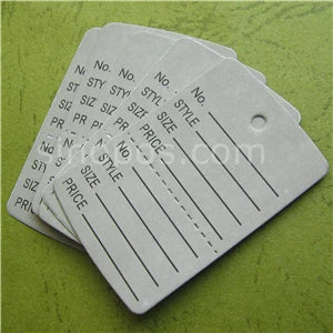 Small Perforated Coupon Price Tags Colorful, consignment shop label hang tag 2-parts stock control ticket inventory garment card