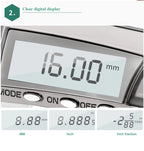 FUJIWARA Digital Display Stainless Steel Calipers 0-150mm 1/64 Fraction/MM/Inch LCD Electronic Vernier Caliper IP54 Waterproof